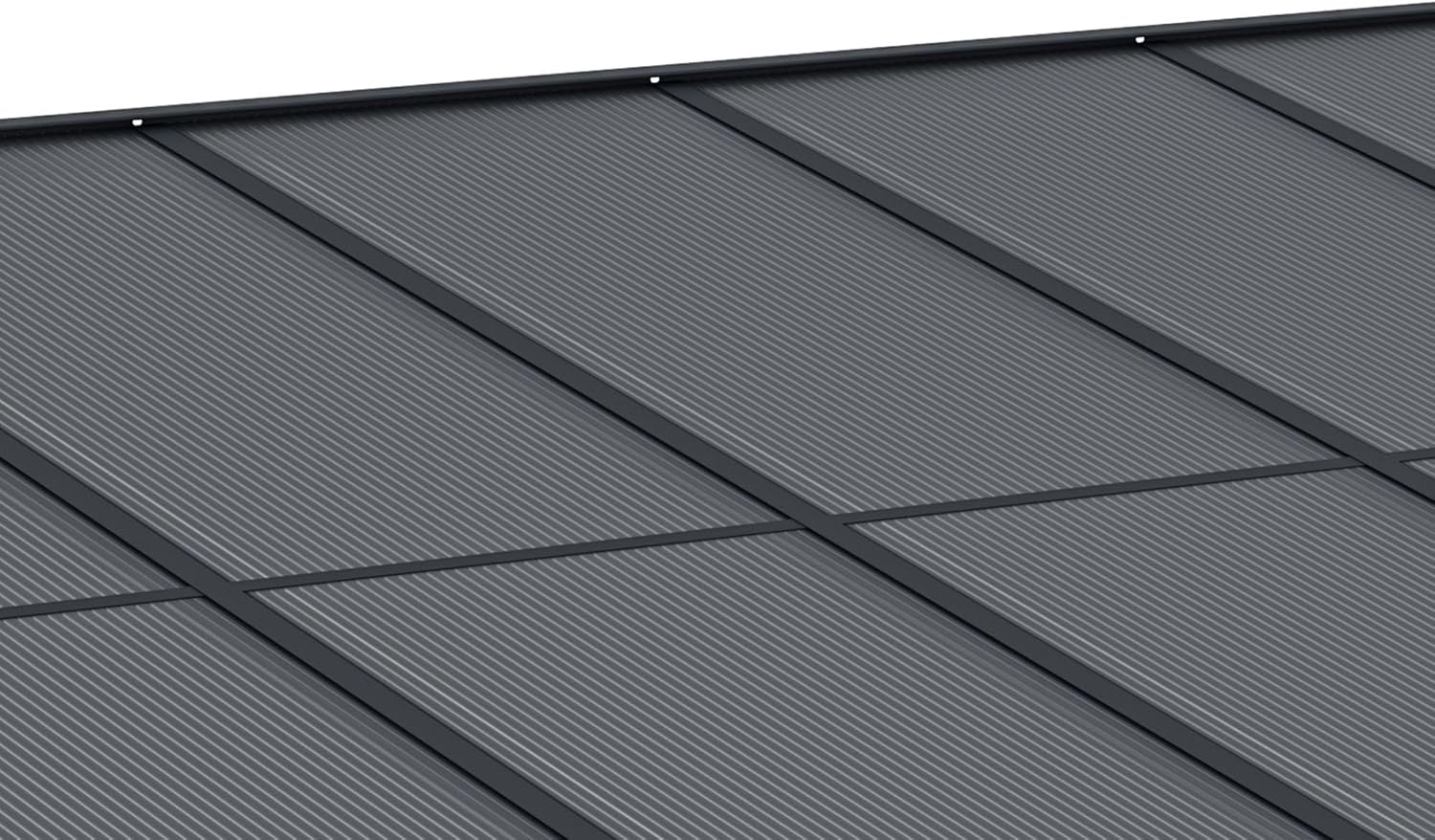 Cazeboo - pergola adossée KLEO - 435x300 cm - alu, toit polycarbonate, résistant UV, gris anthracite KLEO