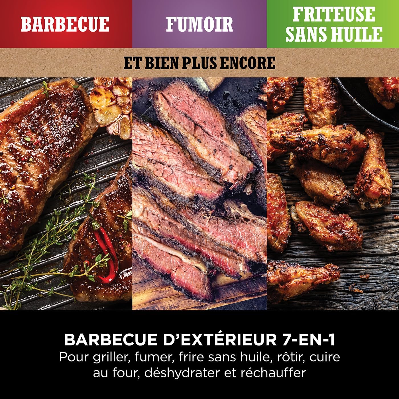 Ninja - barbecue électrique 7en1, air fryer, portatif, OG701EU