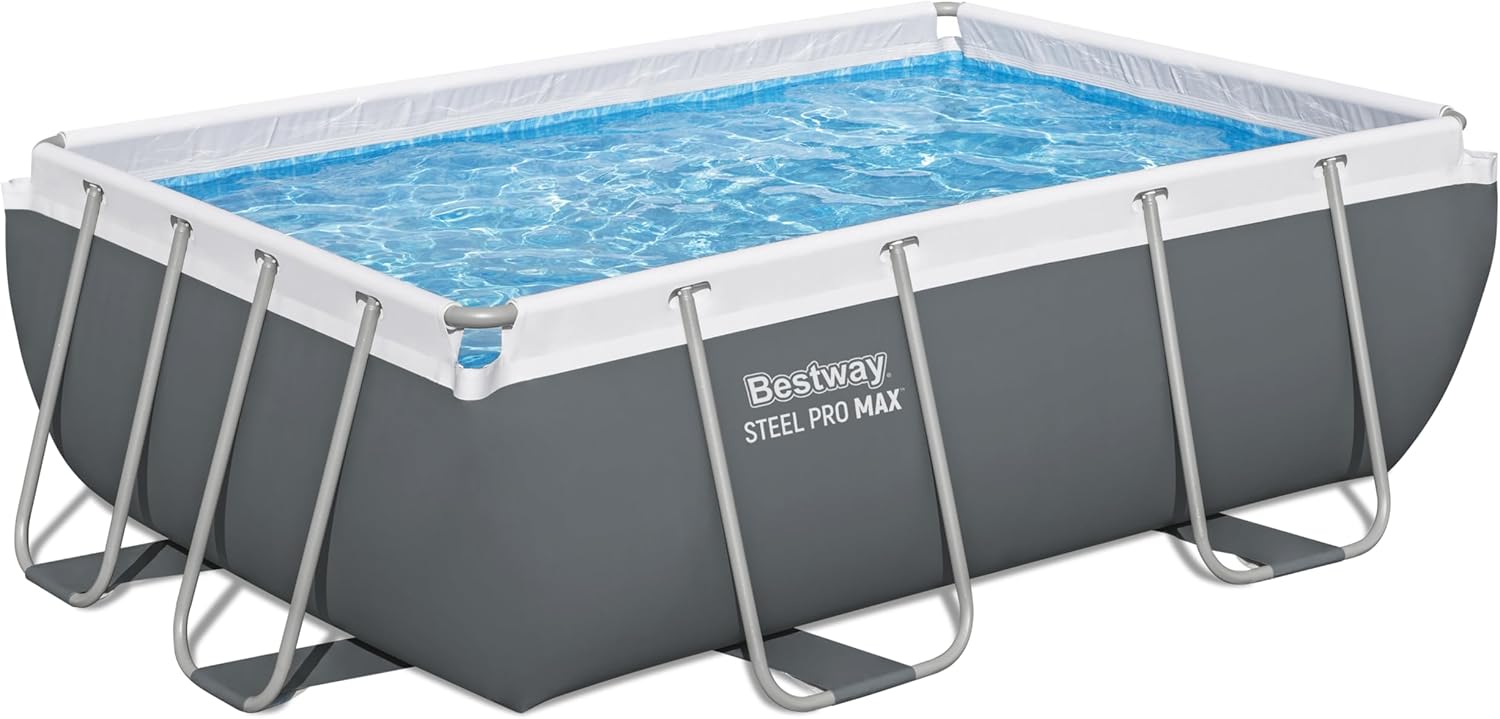 Bestway Steel Pro Max Kit Piscine Hors Sol - 282 cm x 196 cm x 84 cm - Gris
