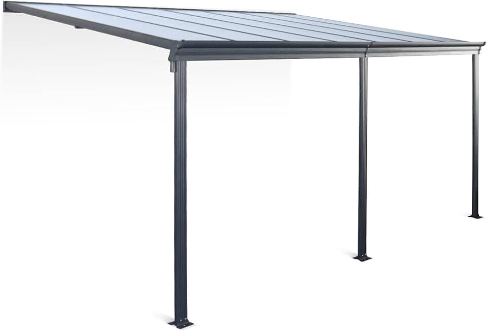 Alice's Garden - Avenio - Pergola murale 3x4 m alu/polycarbonate avec gouttière
