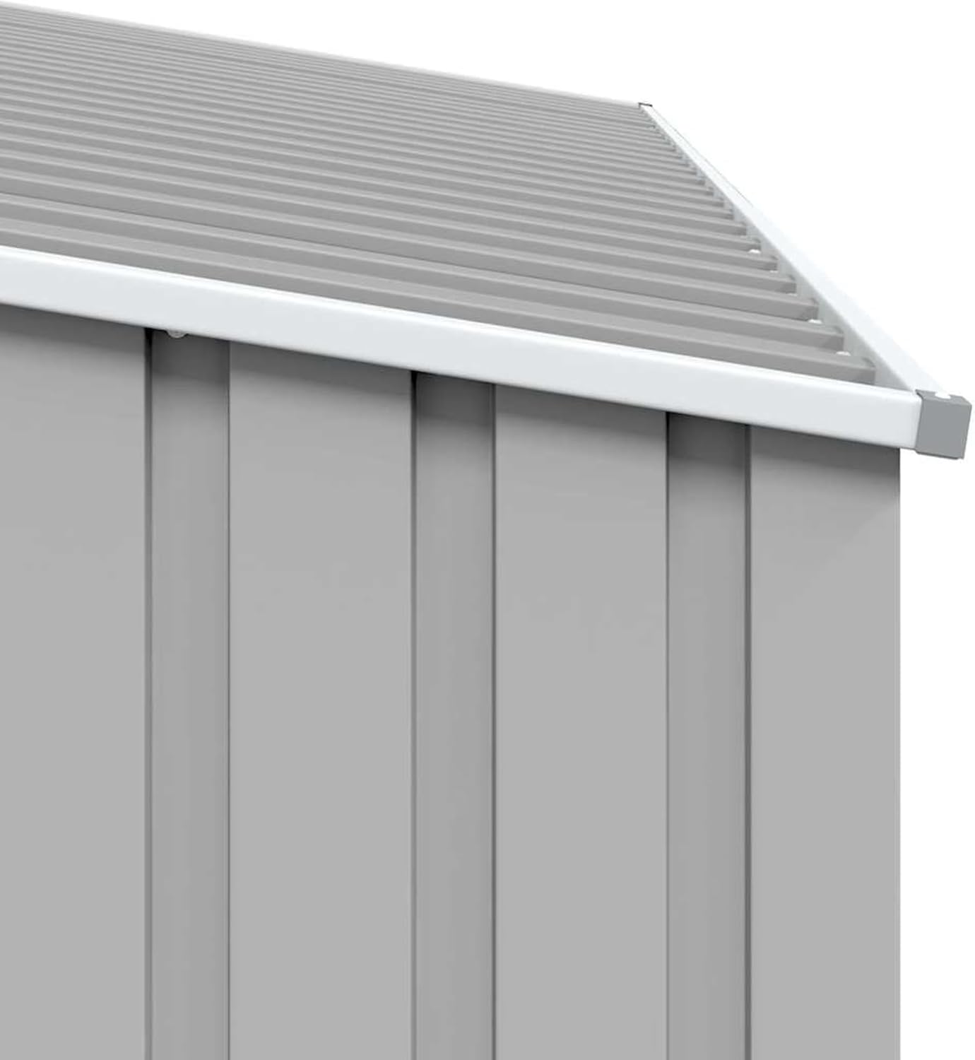 Gecheer - Abri de jardin 2 en 1 - acier galvanisé, grand espace, gris