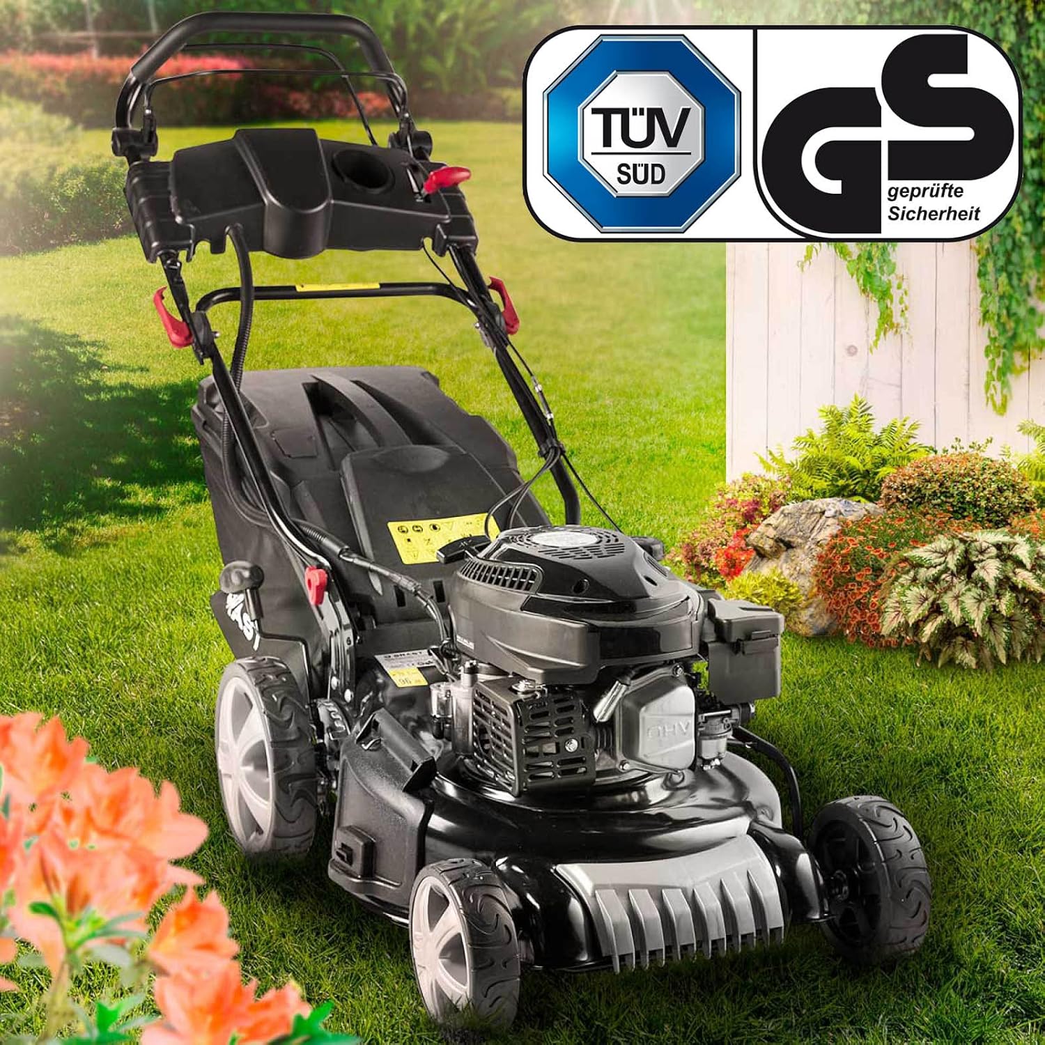 BRAST - Tondeuse thermique ESTART - 46cm, 170cc, tractée, 4en1, démarrage électrique
