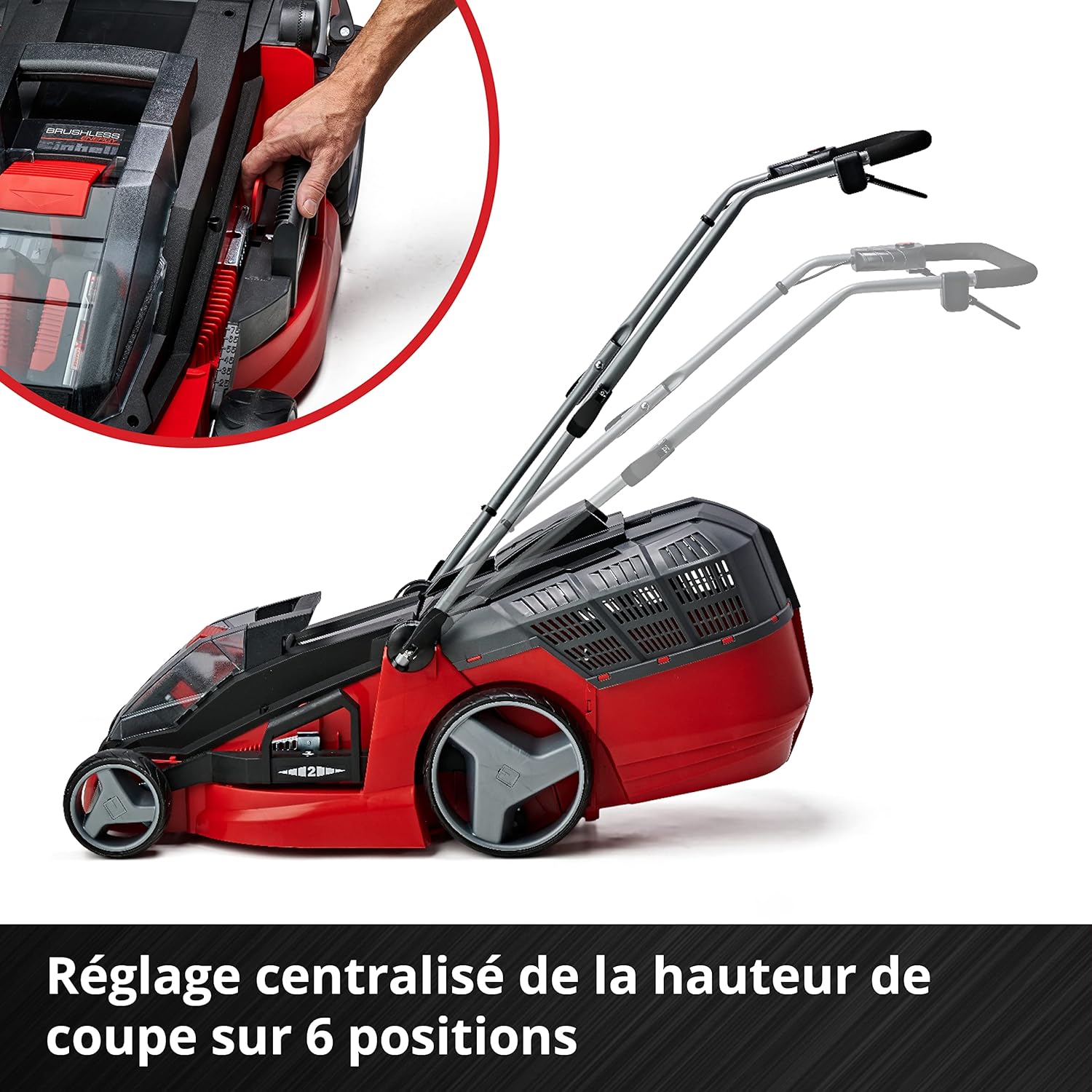 Einhell Tondeuse à Gazon sans Fil GE-CM 43 Li M KIT Power X-Change (36V, Largeur de Coupe 43 cm, Surface conseillée 500 m²) Livré avec 2 Batteries 4,0 Ah et Chargeur