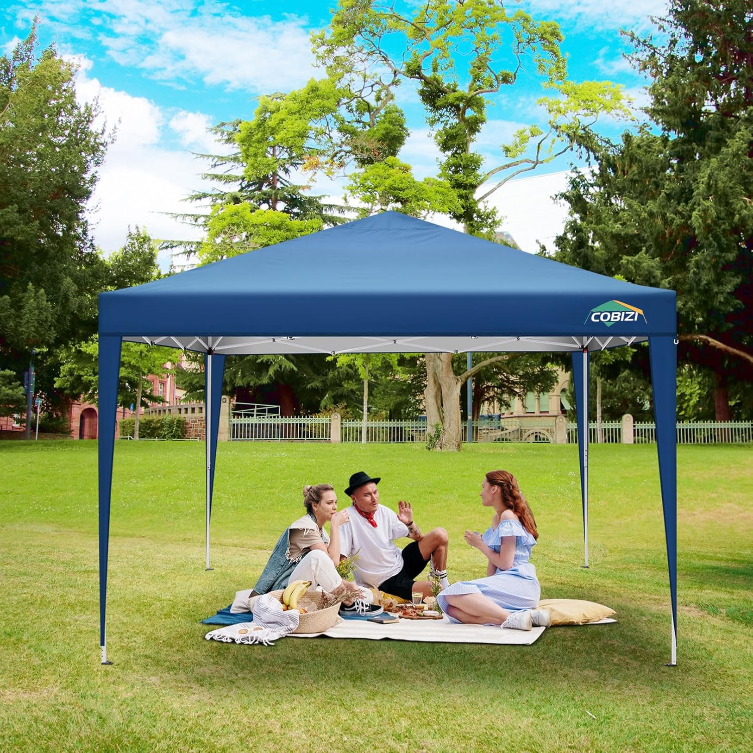 COBIZI - tonnelle pliante 3x3m, imperméable, anti-UV, 4 côtés amovibles