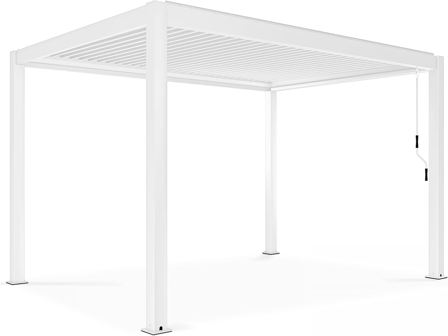 Oviala - Pergola bioclimatique autoportée blanche - 3x4m - résistance météo