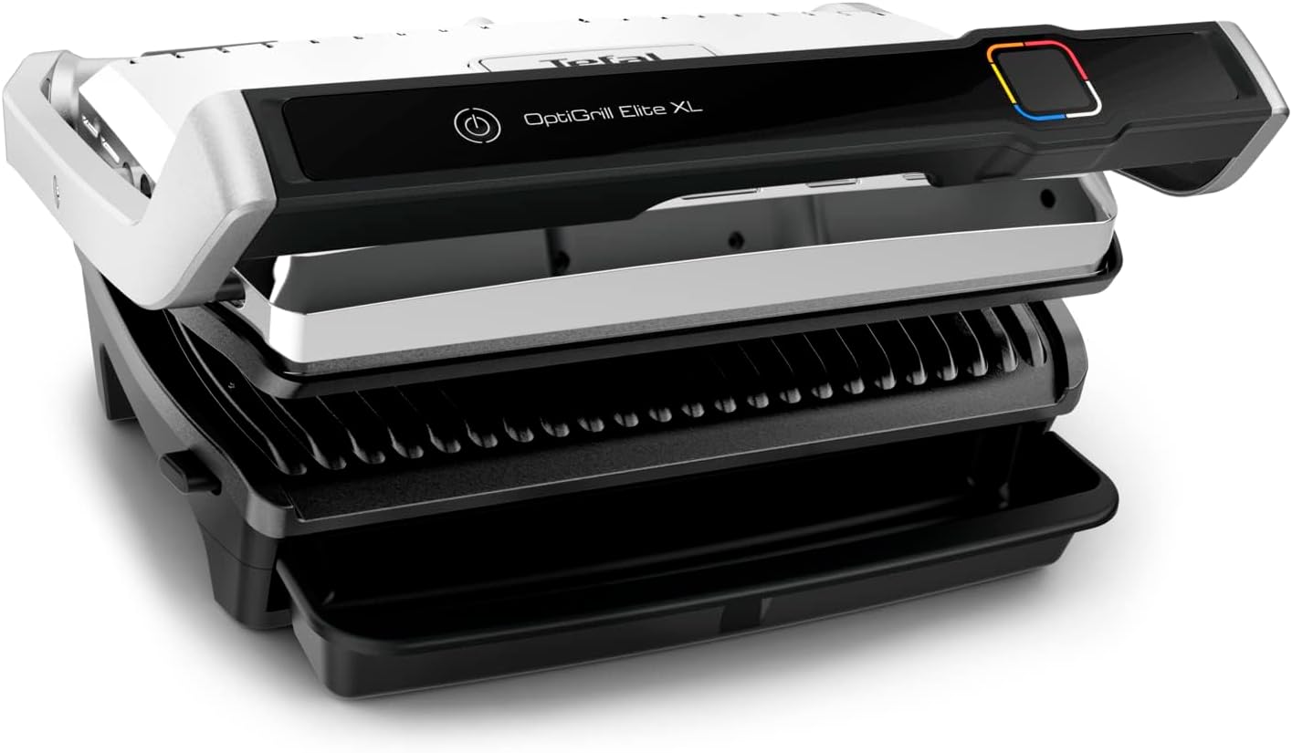 Tefal - Optigrill Elite XL, série GC760 - XL 8 pers., 16 programmes, grill intelligent, mode manuel, GC760D12