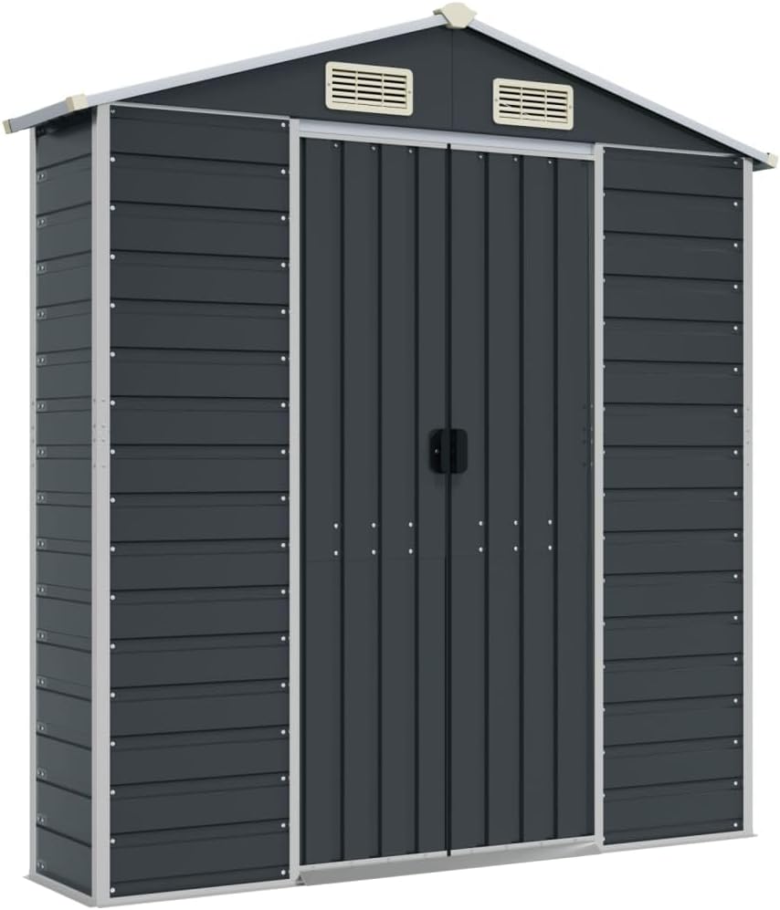 vidaXL Abri de Jardin Anthracite 191x300x198 cm Acier galvanisé