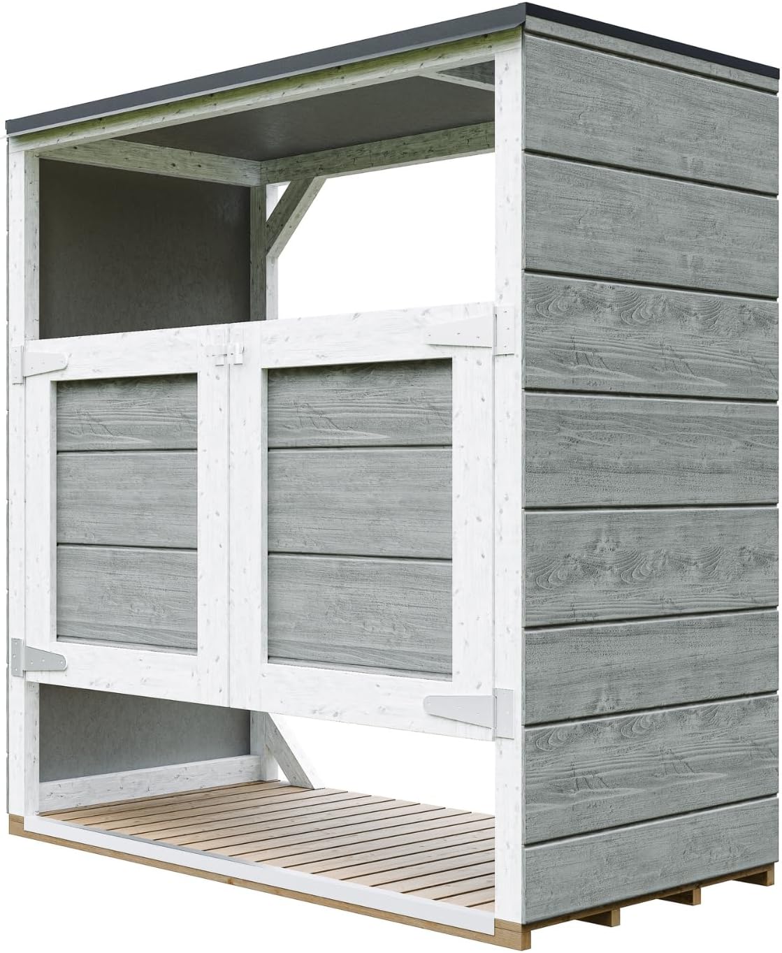 Abri de Jardin pour poubelles, Cache Poubelle extérieur 2x240L – Coffre de Rangement Exterieur, Armoire de Jardin, cabane de Jardin Exterieur – Timbela M980A-TUNDRA Grey