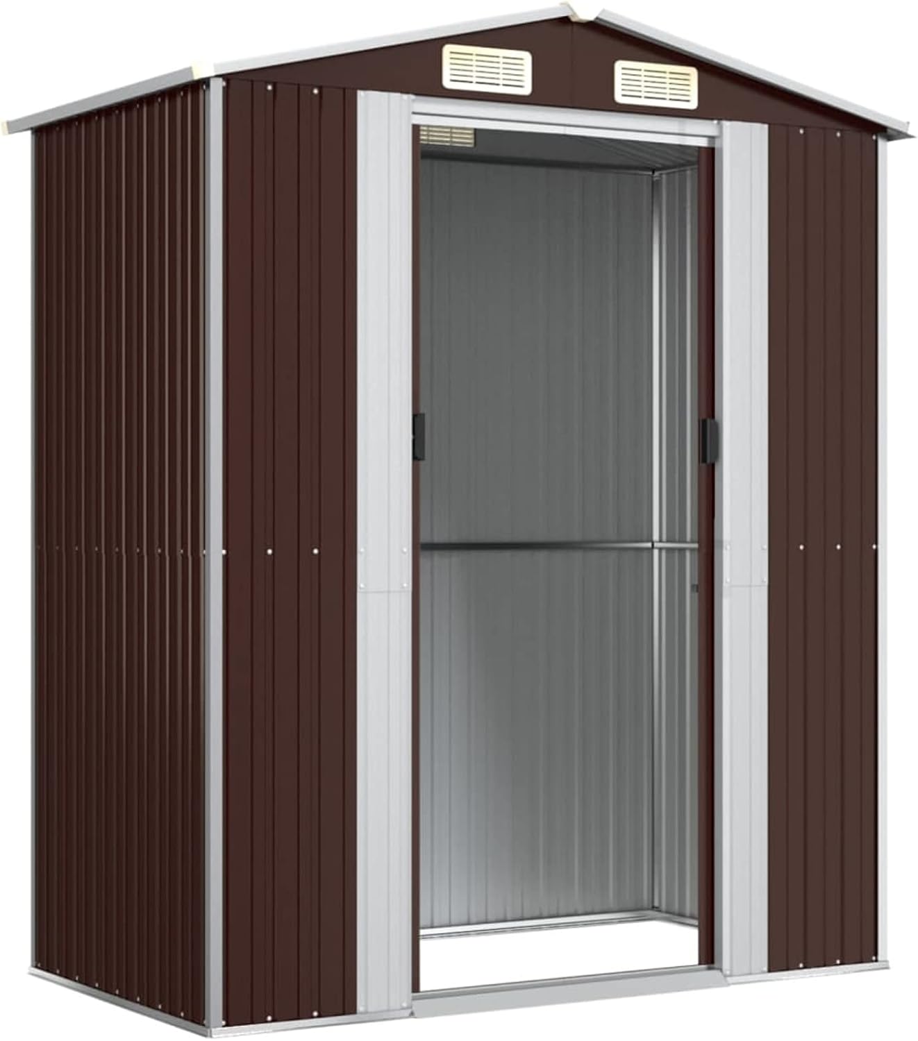 ShGaxin - abri de jardin série acier galvanisé - 192x108x223 cm - marron foncé, maison préfabriquée - 319273