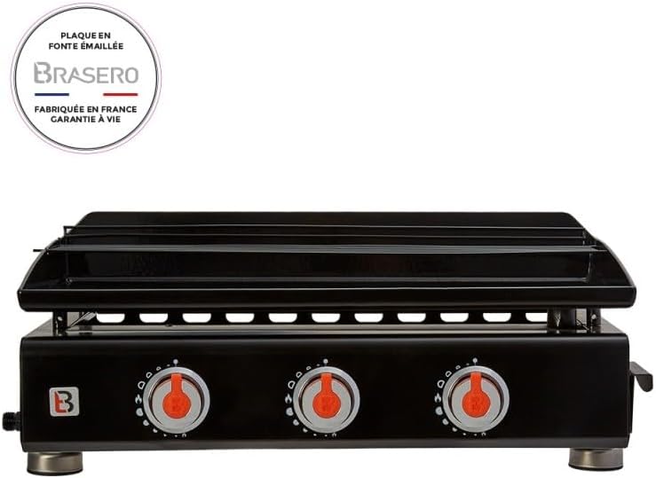Brasero - Silvia II G - 67x34 cm - 3 feux, fonte émaillée, 7,5 kW