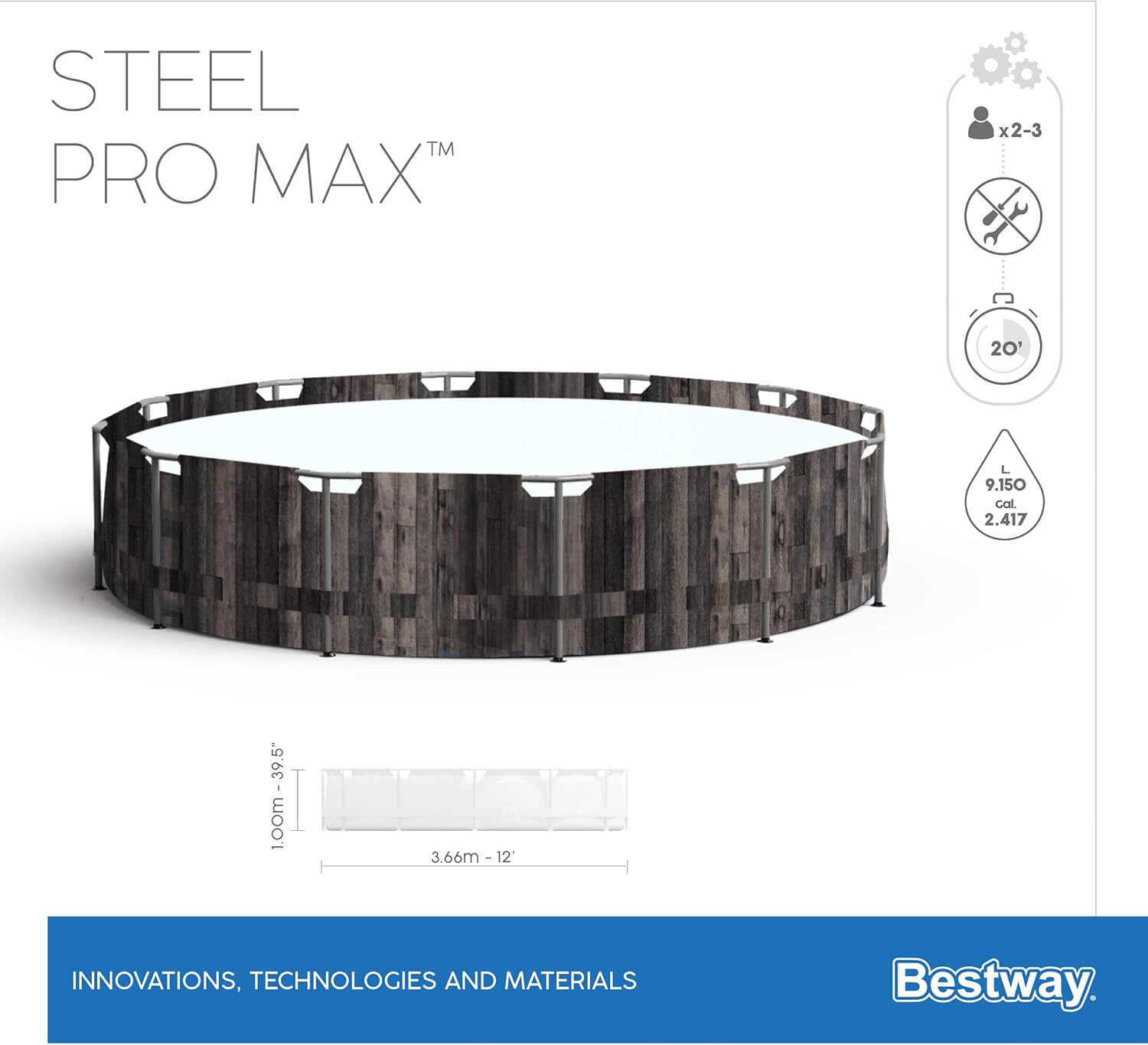 Bestway Basen stelażowy Steel Pro Max 366cm 16w1 (5614X)