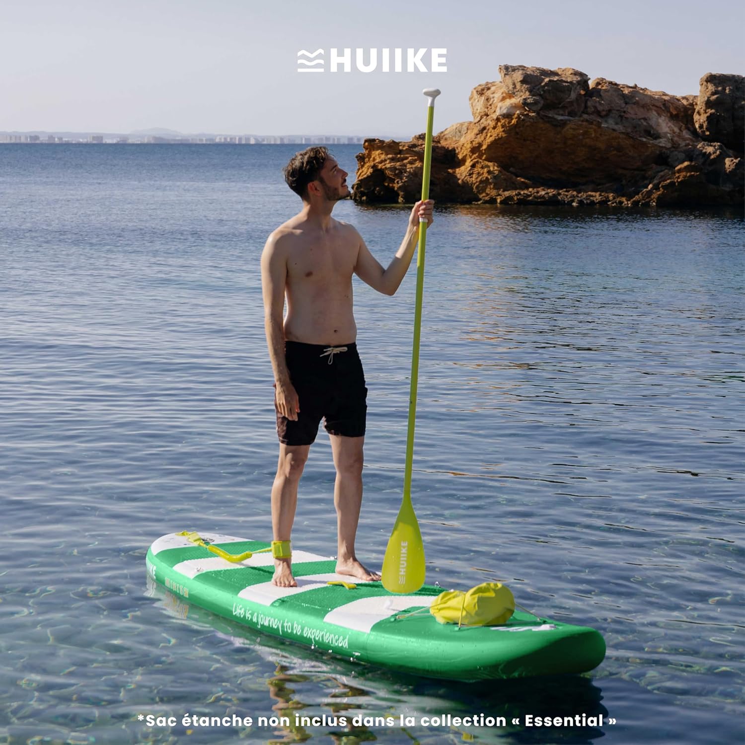 HUIIKE Paddle Gonflable Adulte avec Accessoires Inclus, Pagaie, Ailerons, Pompe. Planche de Stand Up Paddle Grande Stabilité et Résistance. 305 x 84 x 15 cm, Jusqu'à 130 kg