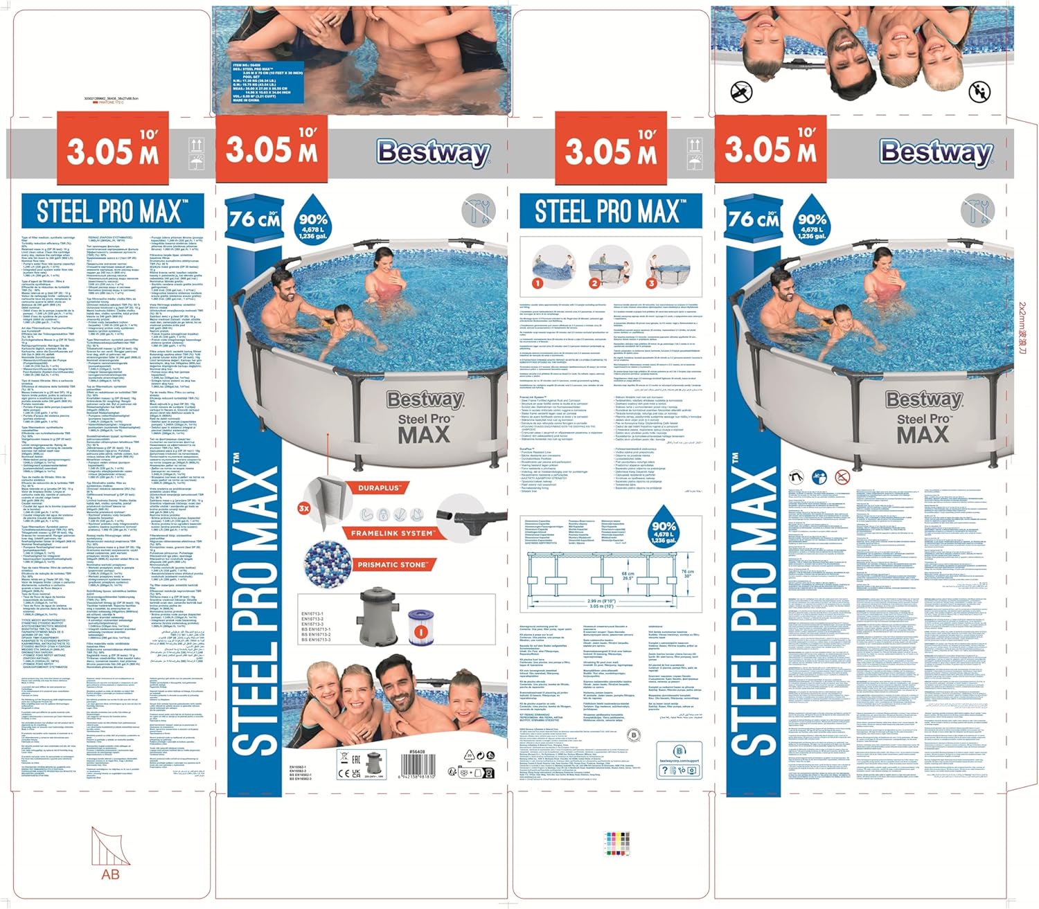 Bestway - Steel Pro Max piscine ronde - 305x76 cm - filtre cartouche