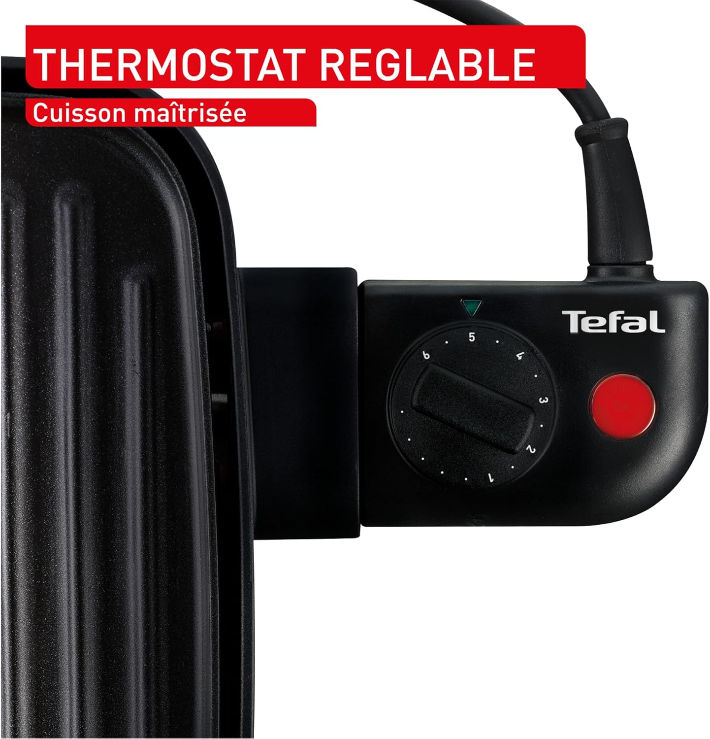 Tefal - Plancha Grill Malaga - grande capacité - 2000W, 1/3 plancha, 2/3 gril, antiadhésif, lave-vaisselle - TG391812