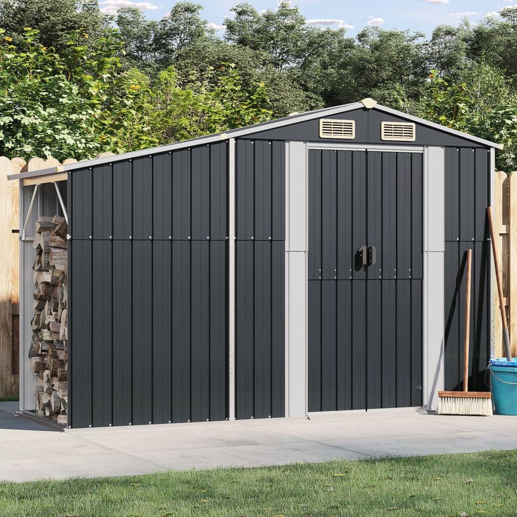 Abri de Jardin en Acier galvanisé, Salles de Stockage de Jardin Extérieures avec Bouches D'aération et Poignées Pratiques pour Ranger Les Outils, Les Ustensile de (277 x 107 x 179 cm)
