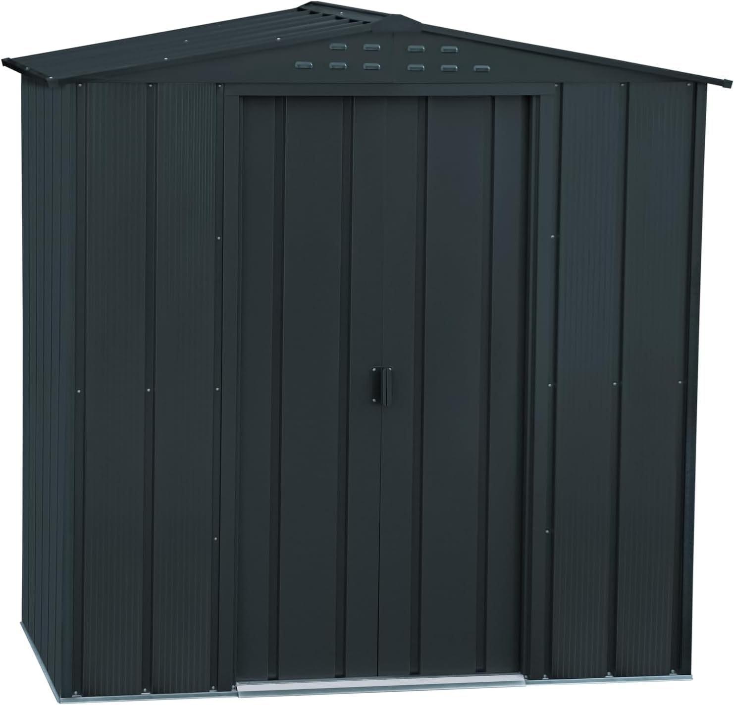 Duramax TOP Shed 6 x 4 (2.17 m²) Abri de jardin en métal, fabriqué en acier galvanisé, structure de toit renforcée, abri de jardin en métal sans entretien et résistant aux intempéries, Anthracite