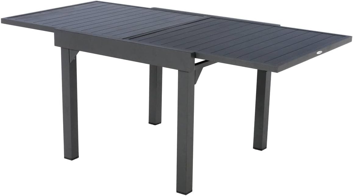 Hespéride - Piazza extensible - 180/240x90 cm - alu gris, 8 places
