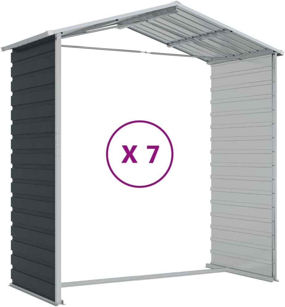 LAPOOH Abri de Jardin Anthracite 191x640x198 cm Acier galvanisé,Abris De Jardin,Abri De Stockage pour Jardin,Abri D'Outils De Jardin