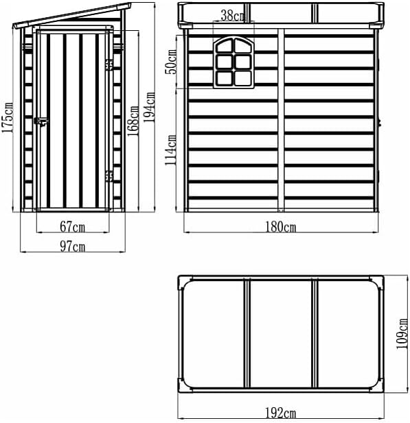 Vente-unique - Alberto - abri de jardin adossé 2,09m² résine gris anthracite