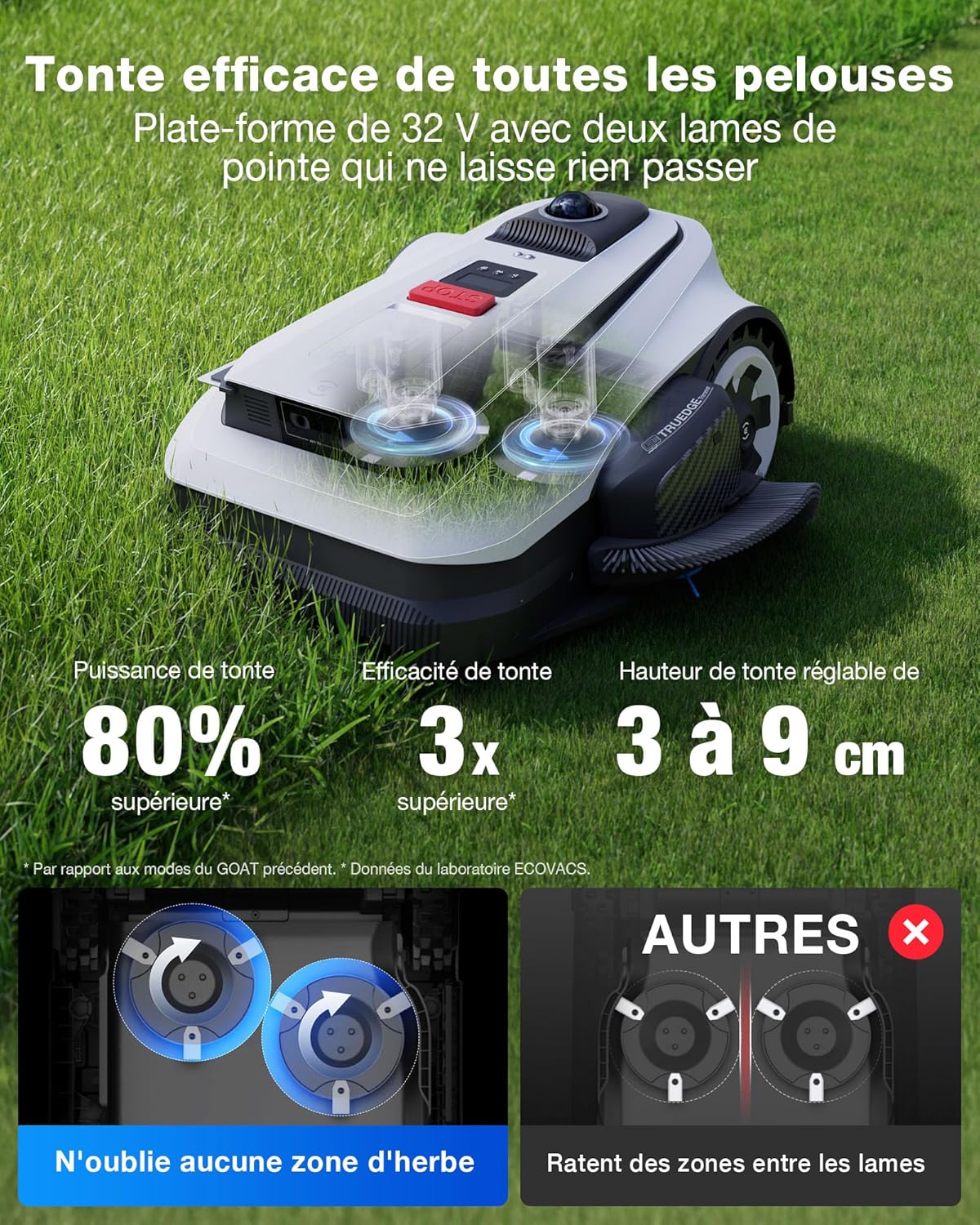 Ecovacs - Goat série A1600 - 1600m² - Navigation LiDAR 360°, cartographie IA, recharge rapide, A1600