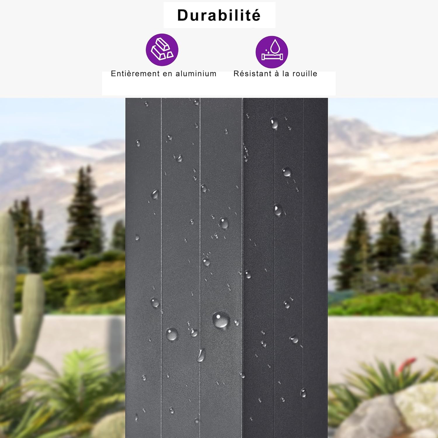 PURPLE LEAF - pergola bioclimatique - 4,24x3,3m - alu, persienne fixes, gris