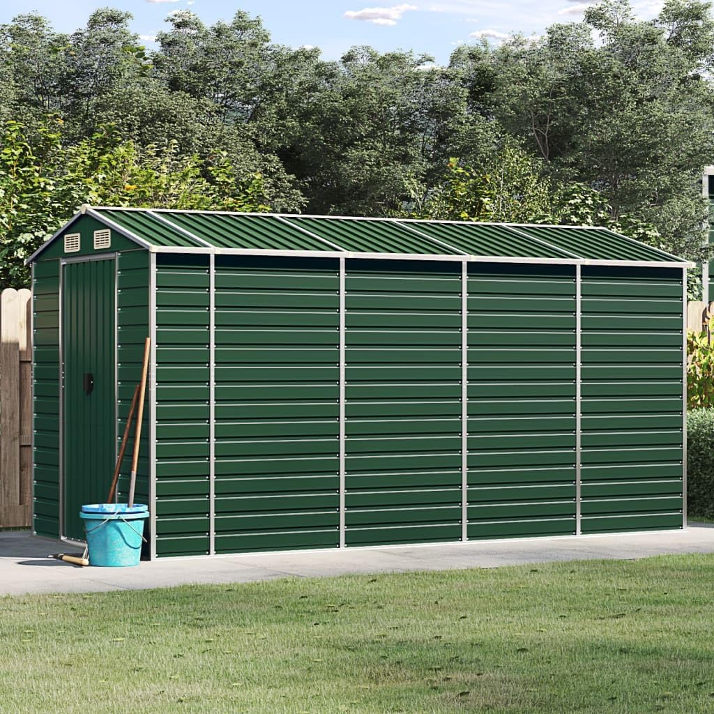 vidaXL Abri de Jardin Vert 191x385x198 cm Acier galvanisé