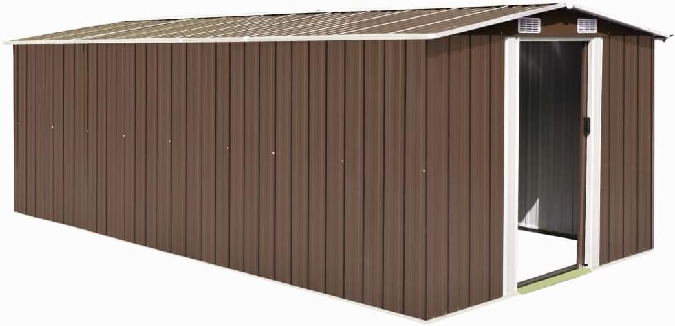 Générique Abri de Jardin 257x489x181 cm Métal Marron,Maison & Jardin, Pelouses & Jardins, Vie en extérieur, Structures extérieures, Cabanes & abris de Jardin, Brun (Poids 105.6KG)