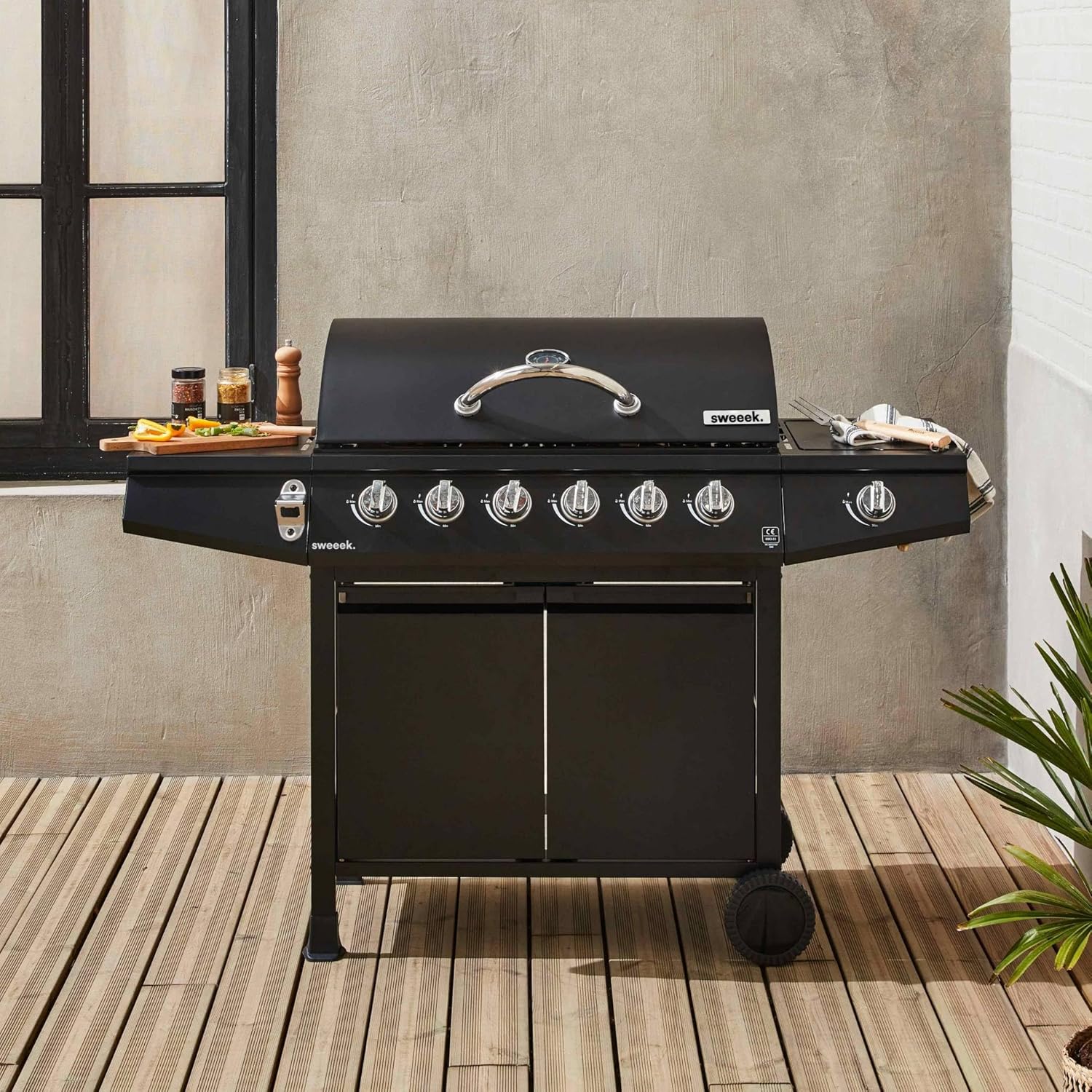 Alice's Garden - Treville série - barbecue gaz 7 brûleurs, thermomètre, feu latéral