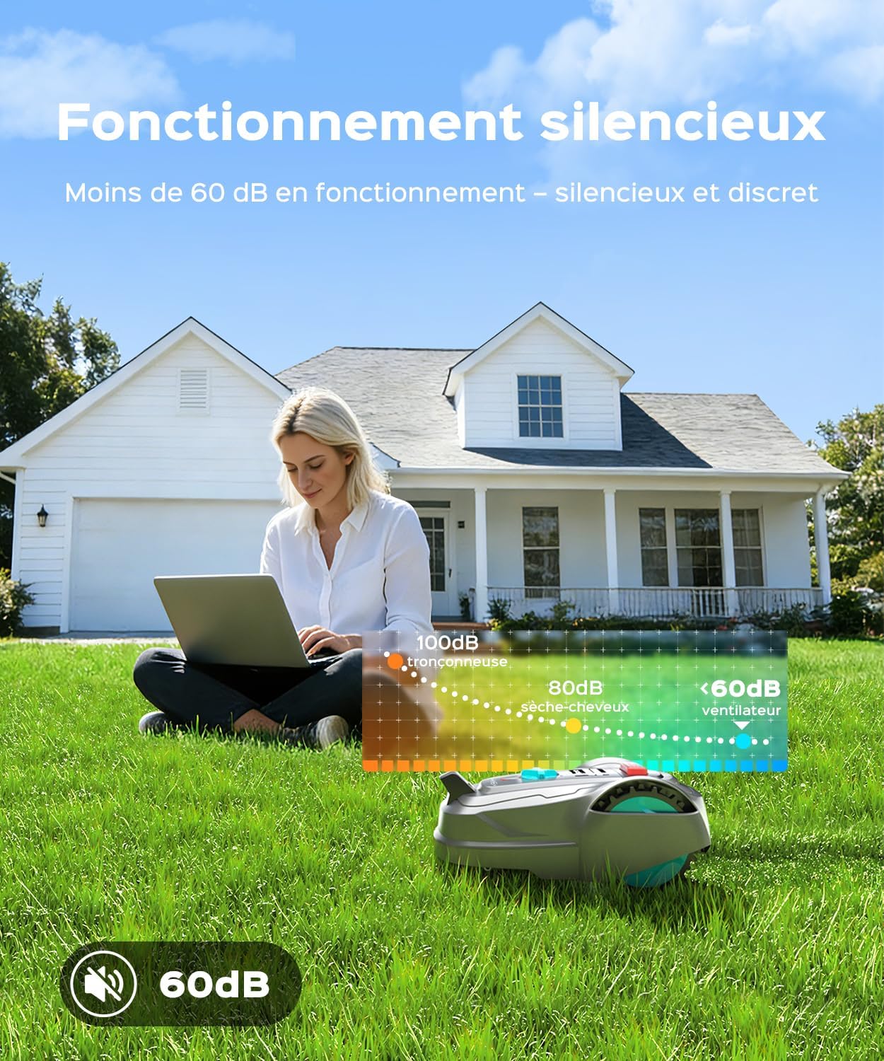 YARDCARE - Tondeuse robot série M800Plus - 800m² - GPS, 3D vision, sans fil, détection 150 obstacles, M800Plus