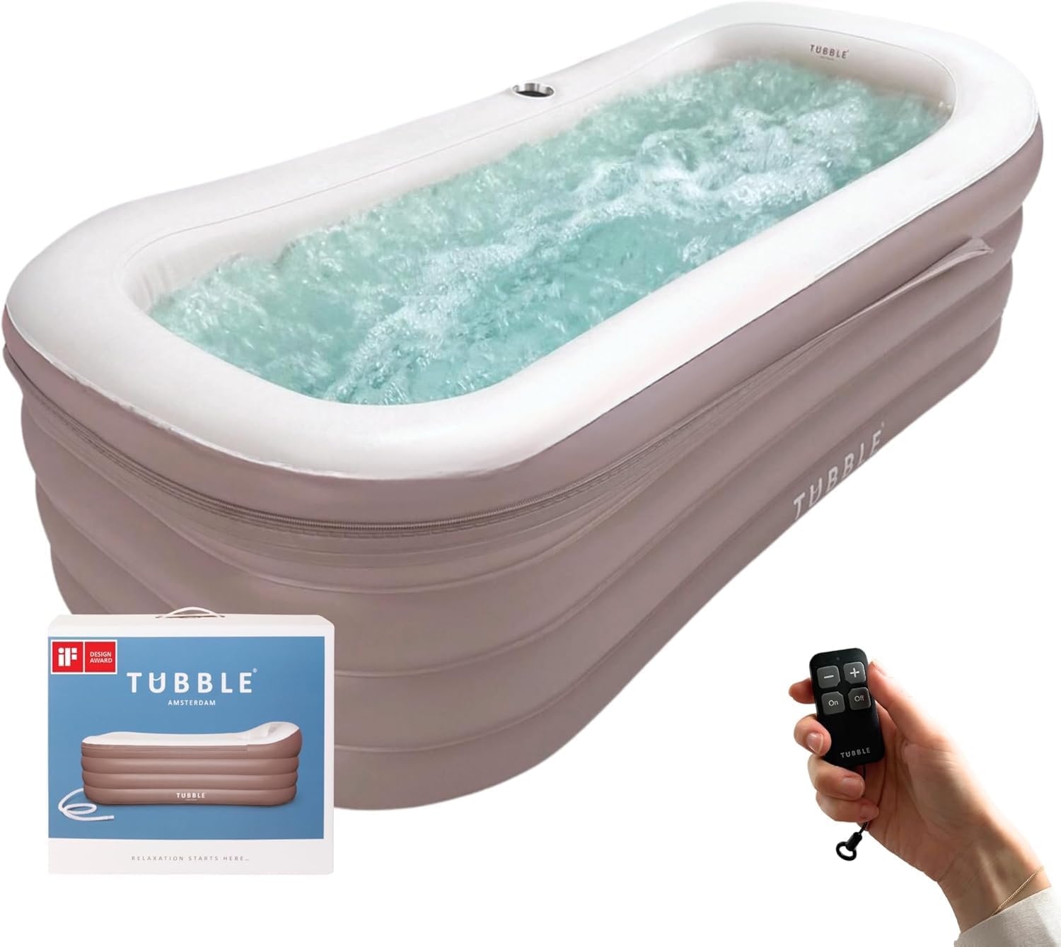 Tubble - Cuzi Spa Ambient Taupe - 255 L - Spa gonflable, massage bulles