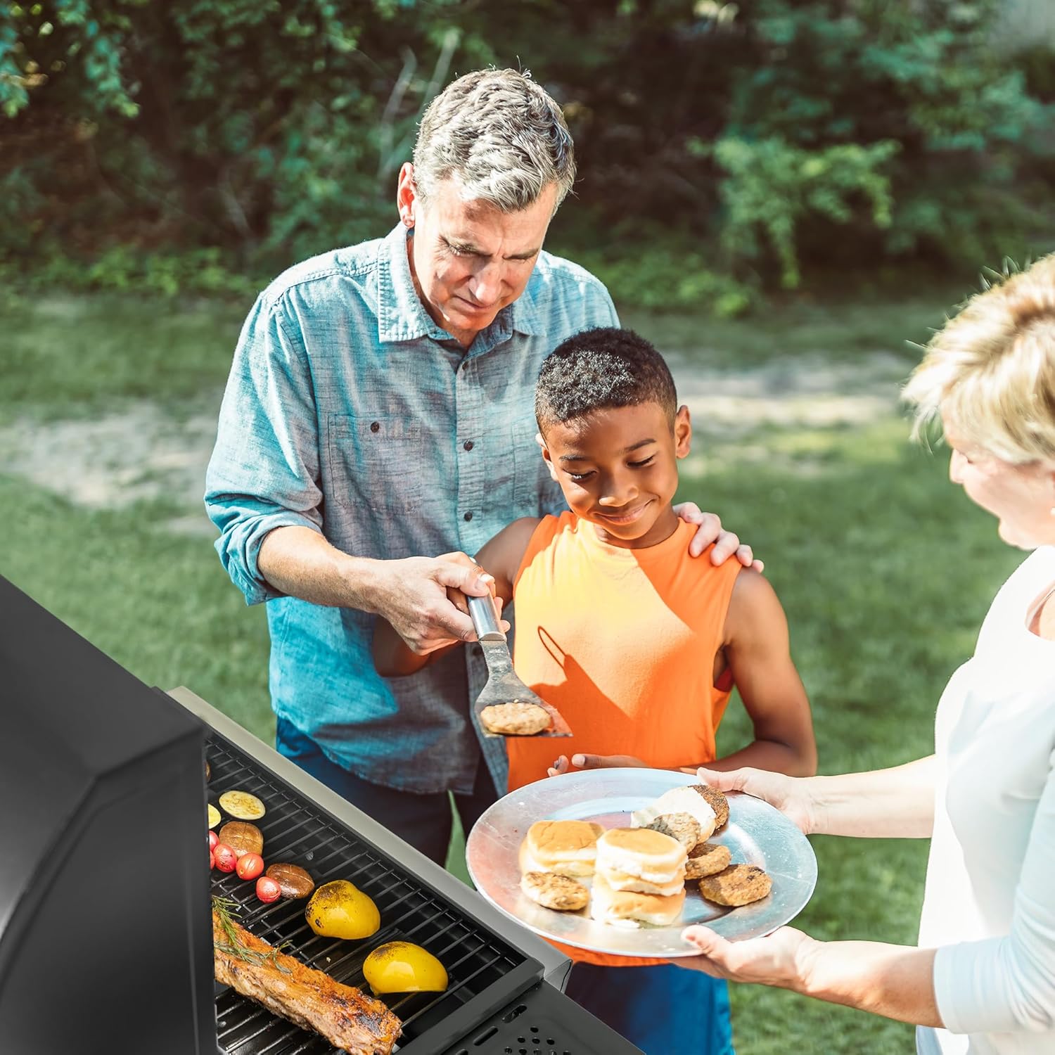 Royal Gourmet – BBQ Gaz 3 brûleurs – 9kW – chariot, capot, grilles, jardin