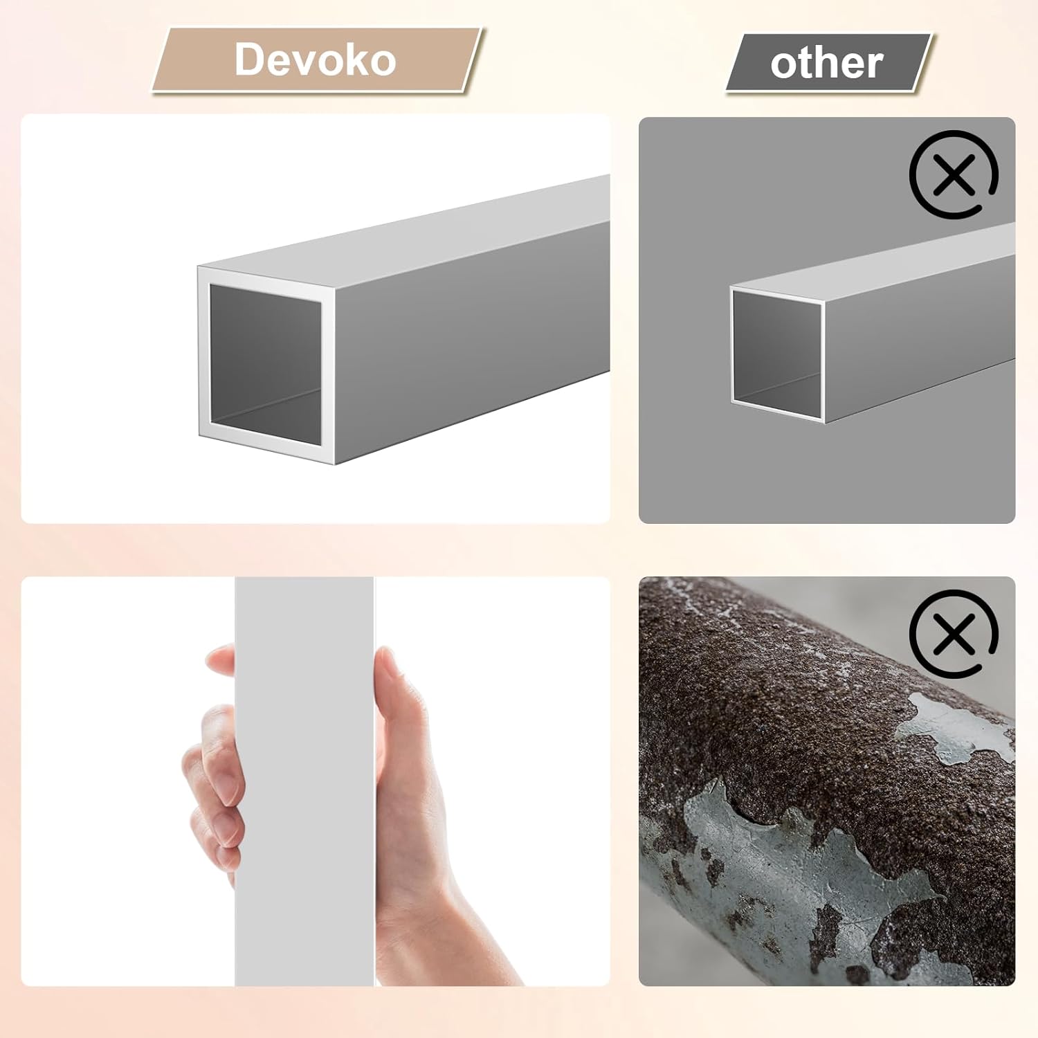 Devoko - tonnelle de jardin 3x3m - aluminium, UV50+, beige