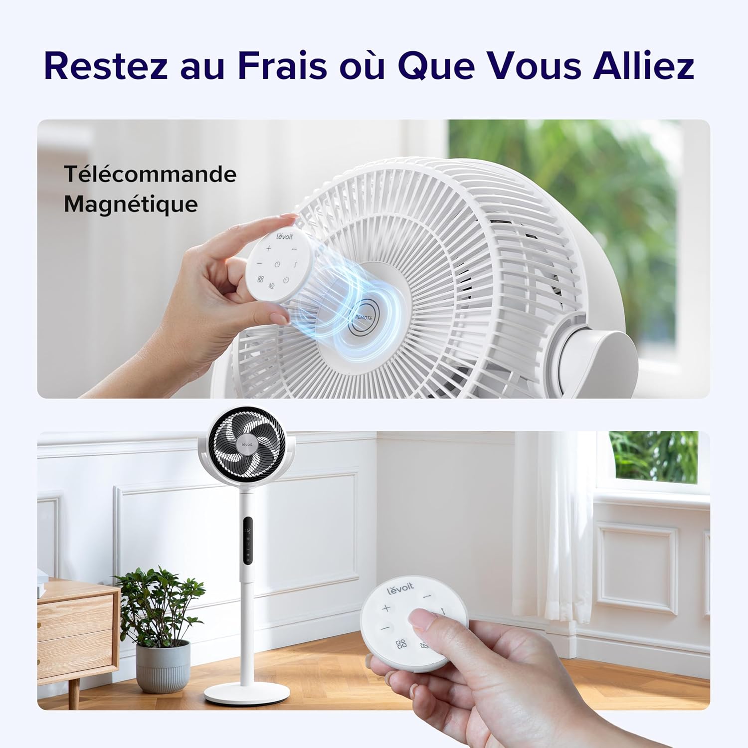 LEVOIT - ventilateur sur pied - réglable - silencieux, 2465 m³/h, 12 vitesses