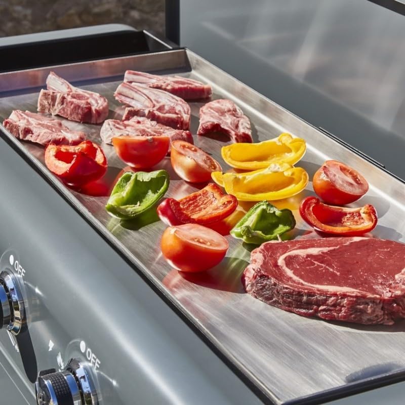 Brasero - Plancha Lola sur chariot, 88x35,5cm, 4 brûleurs gaz, 9,6kW