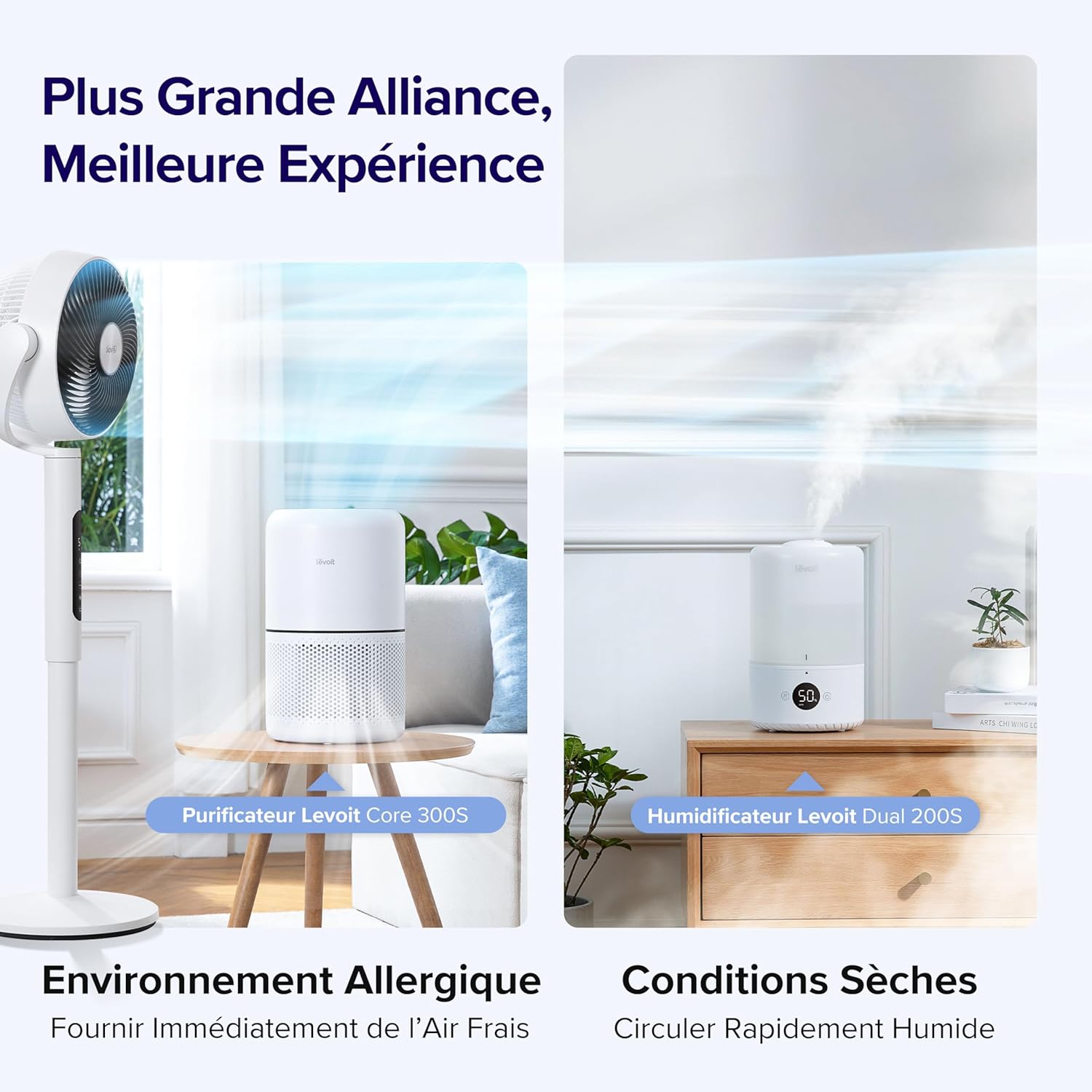 LEVOIT - ventilateur sur pied - réglable - silencieux, 2465 m³/h, 12 vitesses