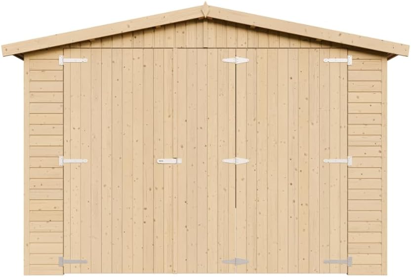 TIMBELA - Garage de jardin bois, 18m², 616x324x222cm, abri, M102