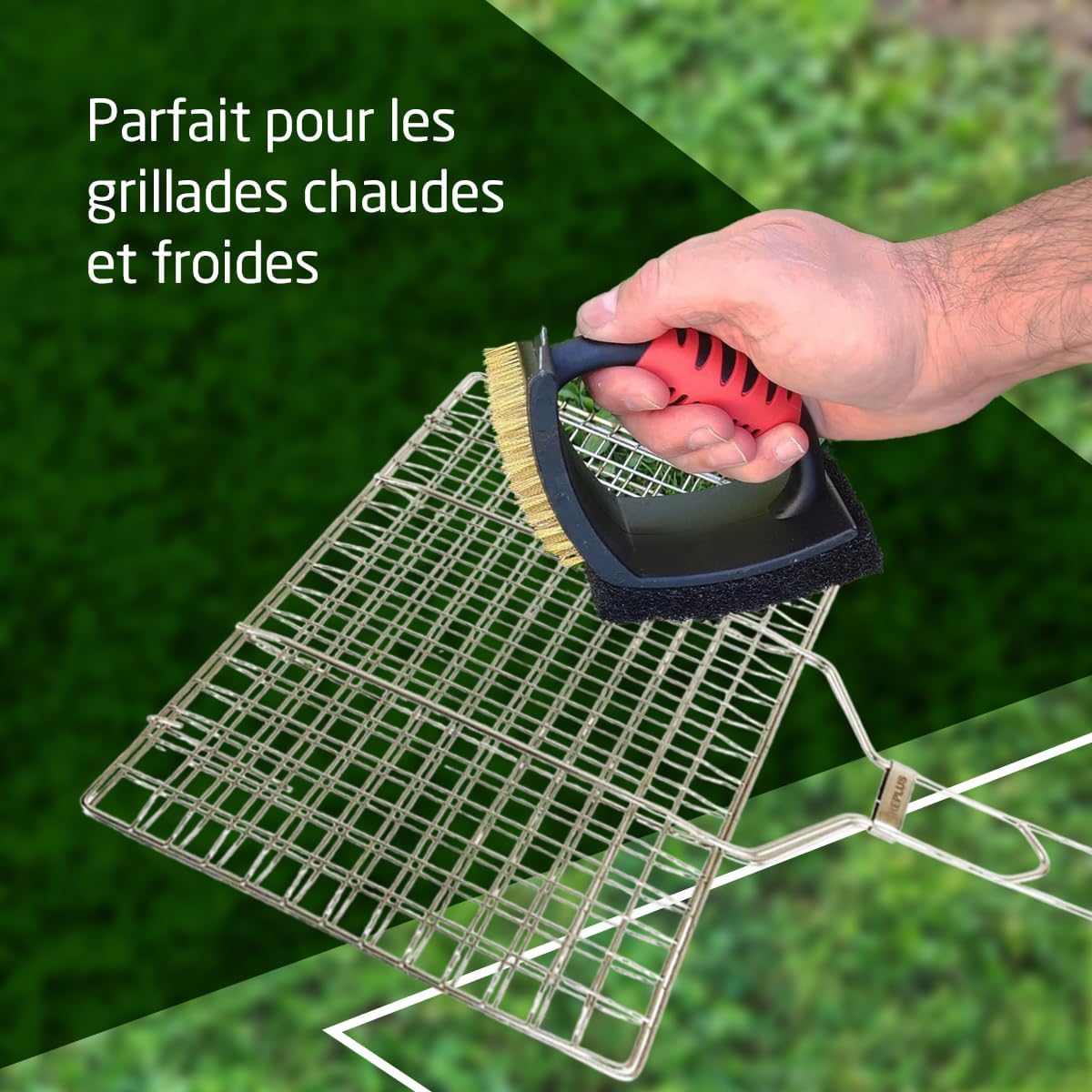 Amig - Fireplus 3 in 1 - 16,5x11,5x7cm - Brosse barbecue multifonction