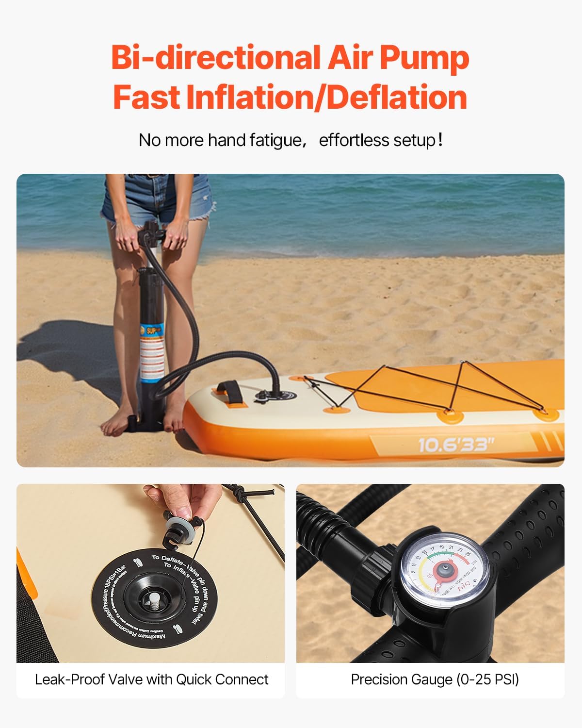 VEVOR - Paddle gonflable avec siège - 323x83,8x15,2 cm - ultra-léger, accessoires complets