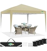 Cobizi Tonnelle 3 x 3, tonnelle pliable 3 x 3, étanche, stable, tente de réception 3 x 3, pavillon de jardin, protection UV 5...
