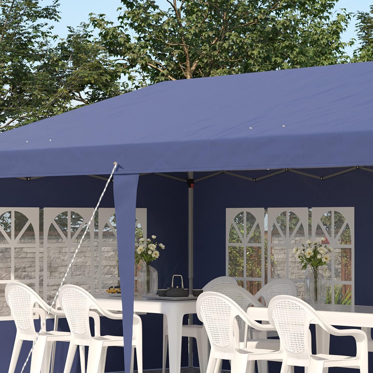 Outsunny – Tonnelle pop-up jardin 3x6 m, 3 côtés, sac transport