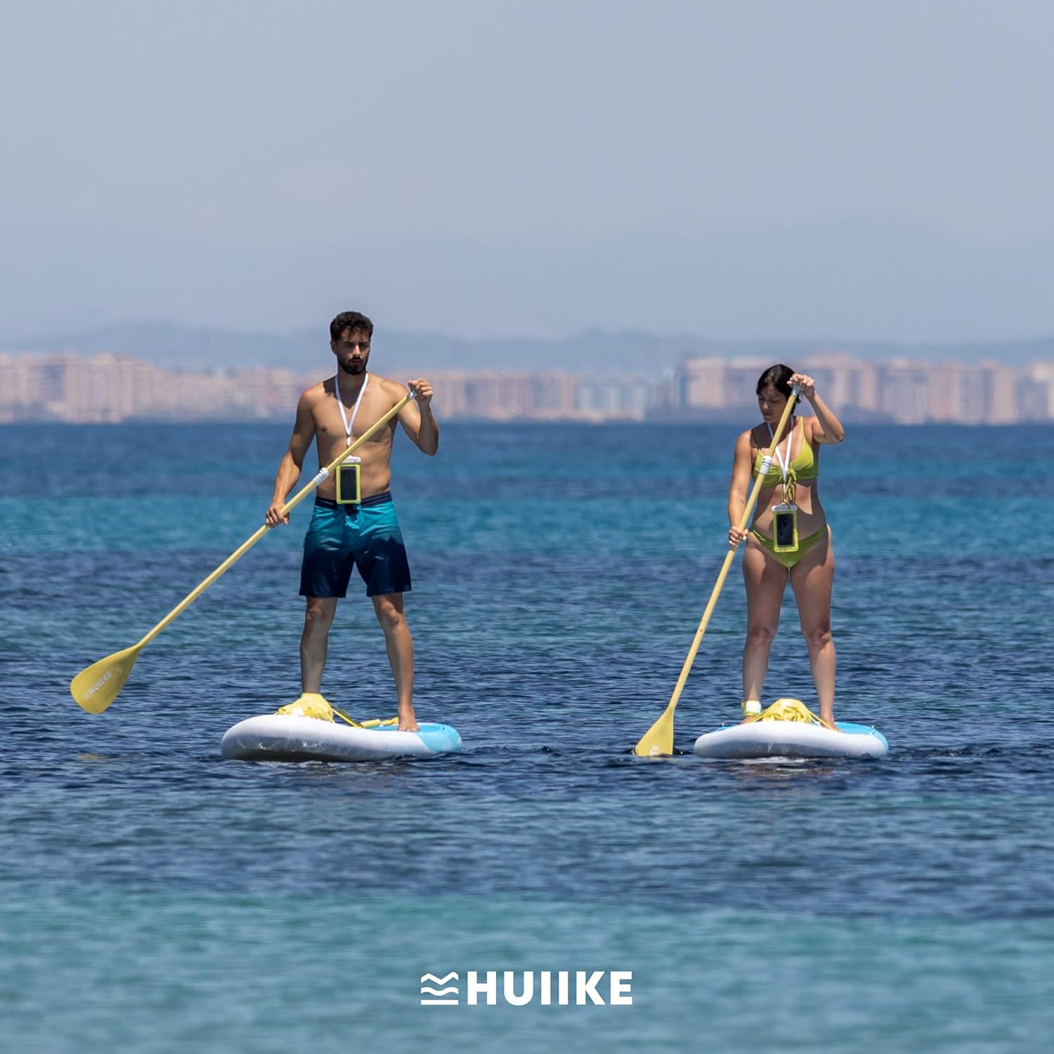 HUIIKE Paddle Gonflable Adulte avec Accessoires Inclus, Pagaie, Ailerons, Pompe. Planche de Stand Up Paddle Grande Stabilité et Résistance. 305 x 84 x 15 cm, Jusqu'à 130 kg