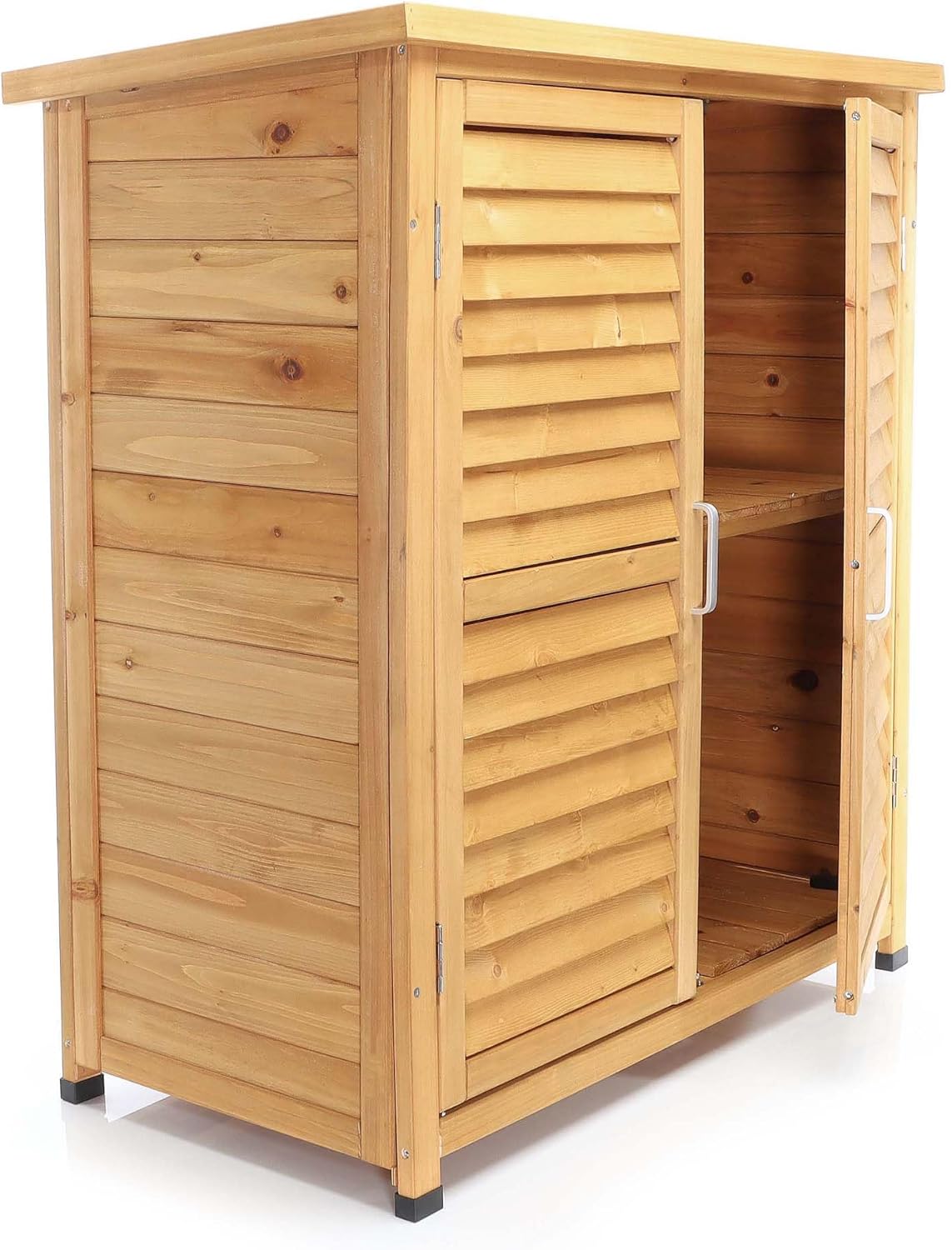 Wiltec Abri de Jardin – 870 x 465 x 916 mm – en Bois d’Épicéa – avec 2 Portes – Cabane Remise pour Rangement Outils pour Jardin, Terrasse & Balcon