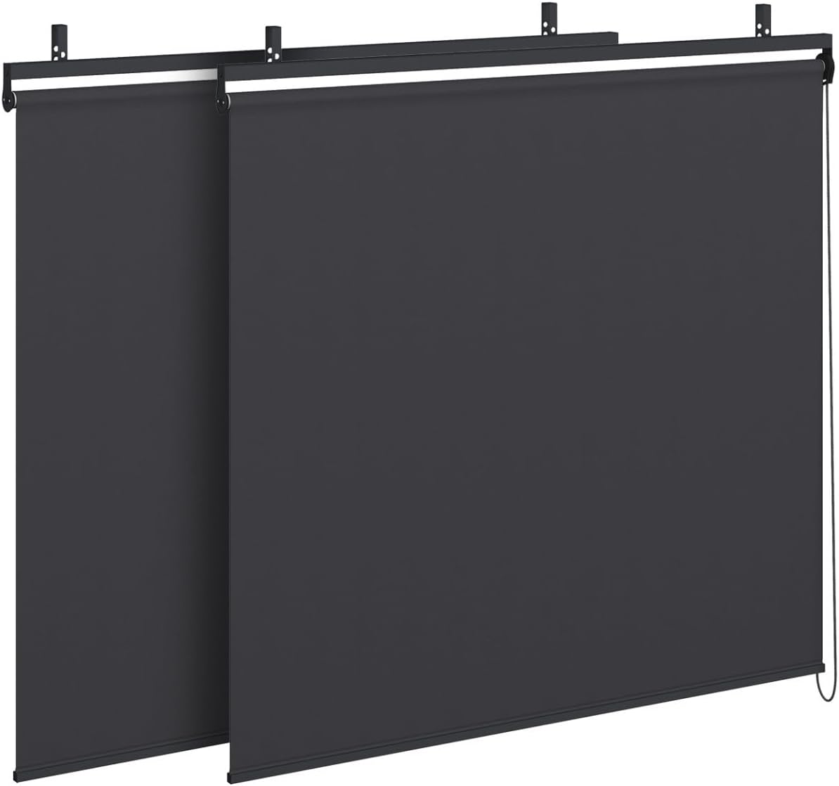 IDMarket - Pergola bioclimatique acier 3x4m, 4 stores, gris anthracite