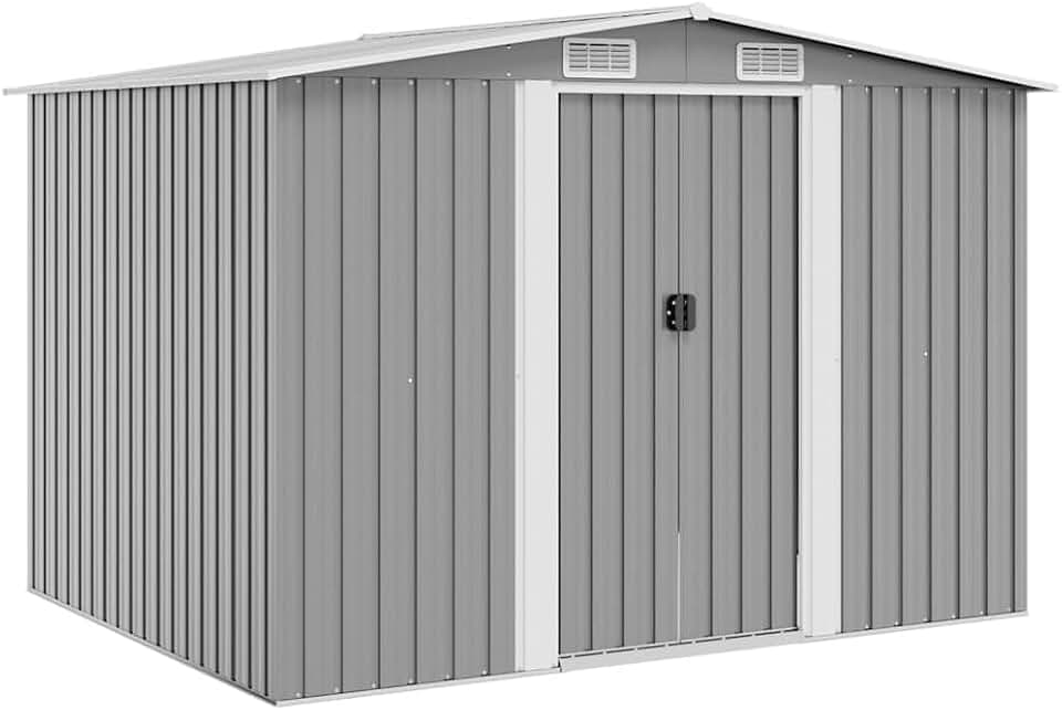 vidaXL - abri de stockage métal gris - 257x205x178 cm - rangement jardin