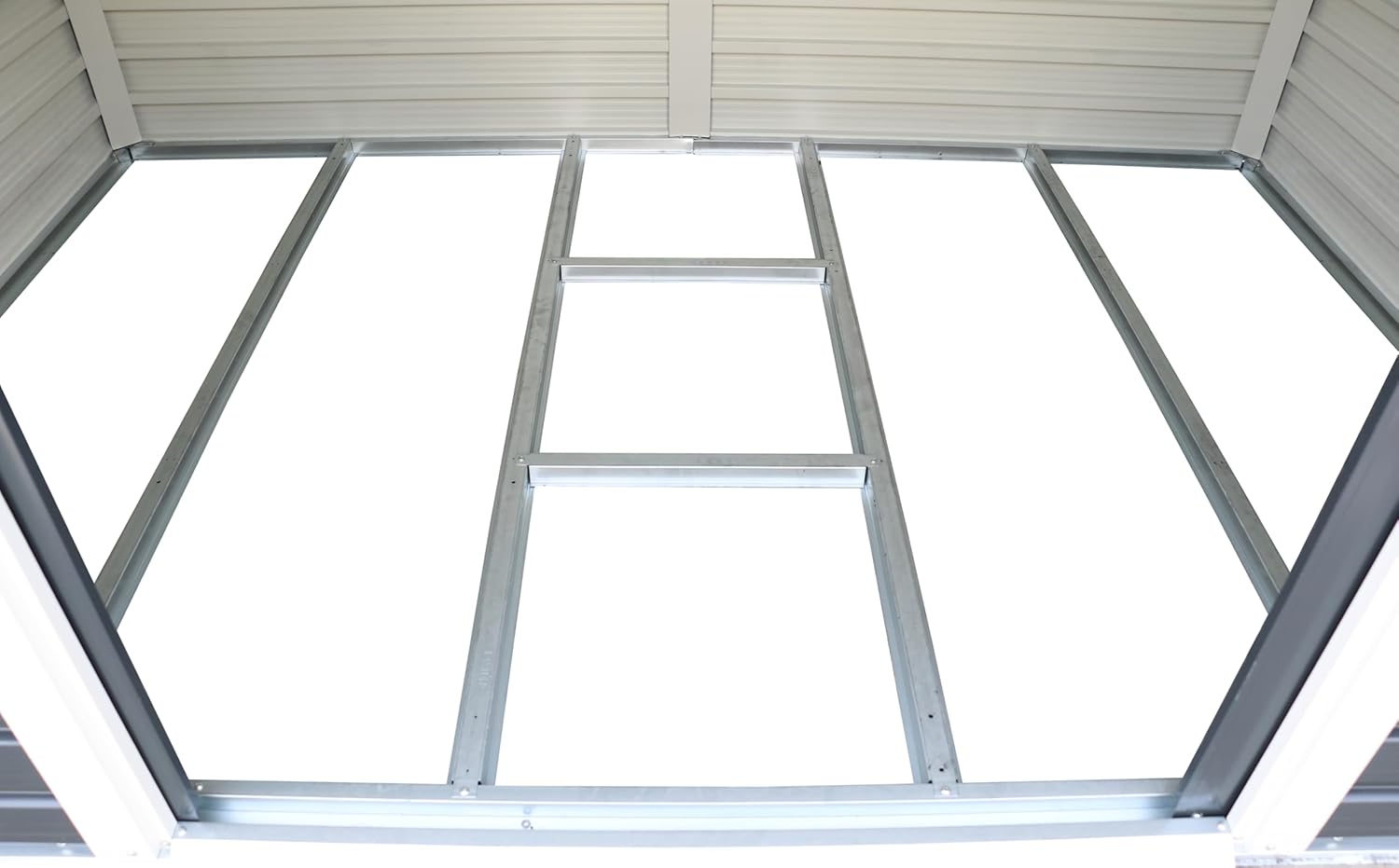 Duramax Alpine 8 x 6 (4,79 m²) Abri de Jardin en métal avec Base en métal, Acier galvanisé à Chaud, Structure de Toit renforcée, Abri de Jardin sans Entretien et résistant aux intempéries, Anthracite