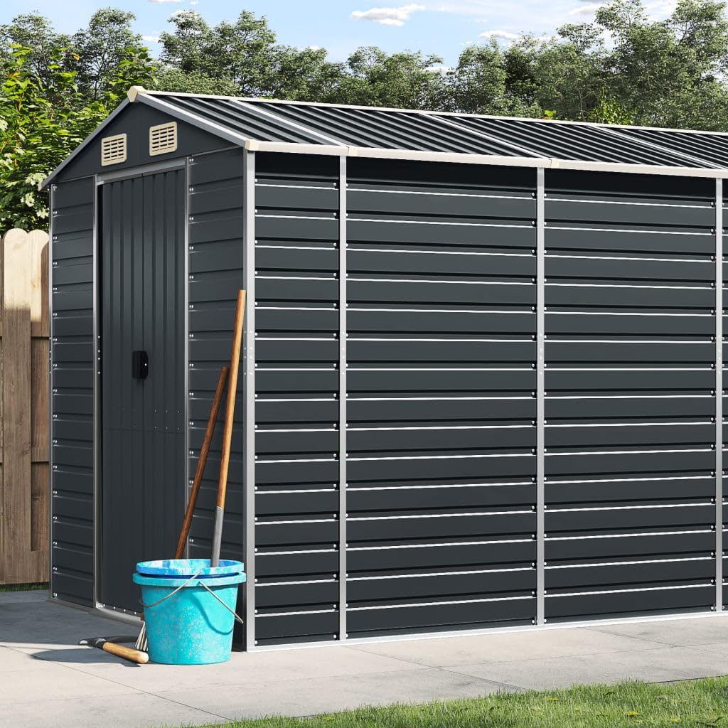 vidaXL Abri de Jardin Anthracite 191x555x198 cm Acier galvanisé