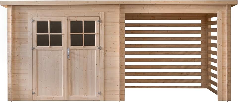 Abri de jardin - double espace - 10.5m², 479x220cm, 19mm INT046