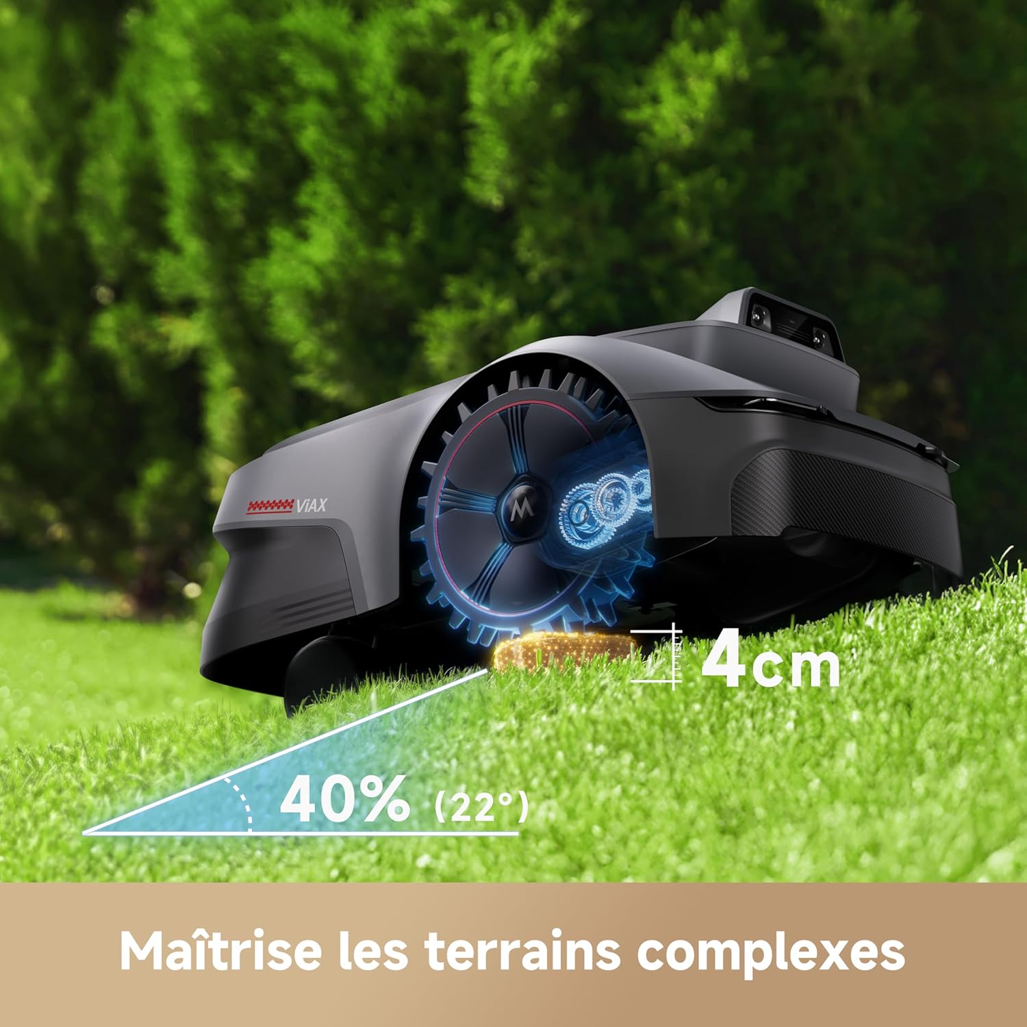 MOVA - Robot tondeuse ViAX, 250 m², IA, coupe bordure, ViAX250