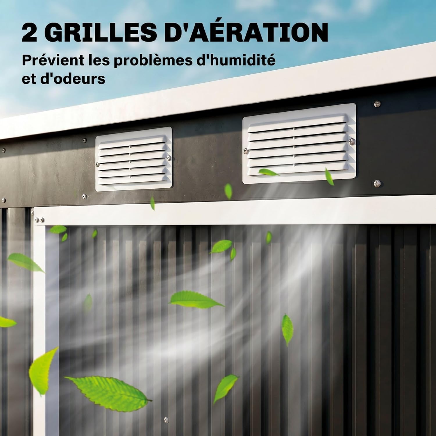 Outsunny - abri de jardin acier 2,77 m², 213x130x172 cm, portes verrouillables, fondation