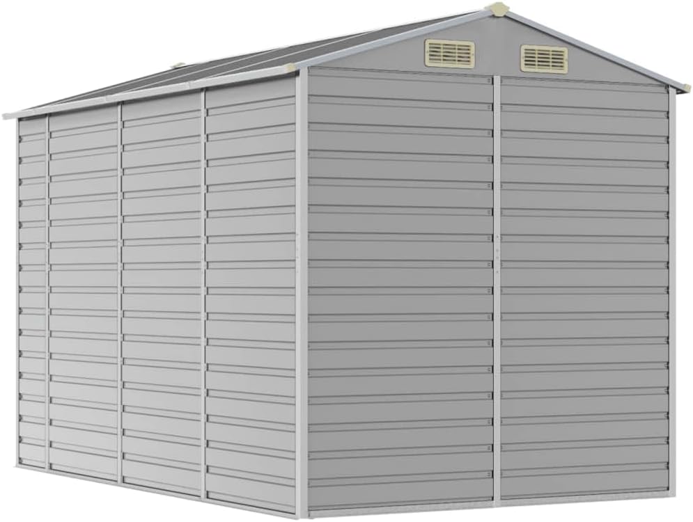 Abri de Jardin Gris Clair 191 x 300 x 198 cm en Acier galvanisé